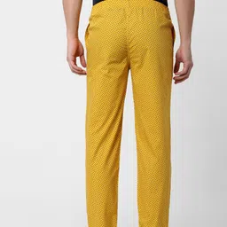 Jack & Jones Men Mustard Yellow & Black Printed Lounge Pants image 3
