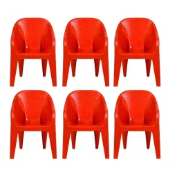 Maharaja Jerry Arm Rest Kids Plastic Chair Orange for 2-8 Years (Set of 4) image 1