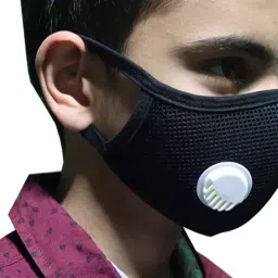 APS FM-08 Reusable and Washable Multipurpose Outdoor Black Cotton mask with Respirator image 5