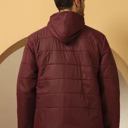 Metronaut Men Hooded Solid Padded Jacket image 3