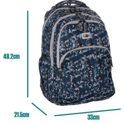 just bags JUSTBAGS School Backpack with 2 Spacious Compartments and 2 Bottle Holders 34L Navy - Height 19 Inches image 3