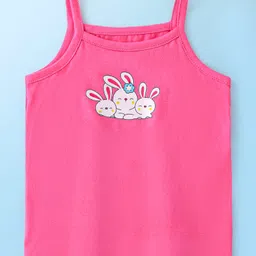 Babyhug 100% Cotton Sleeveless Slips Floral Print Pack Of 3- White & Pink image 4