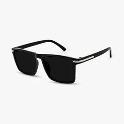 NIVICK Unisex Black Lens & Black Square Sunglasses with image 2