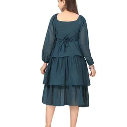 BAESD Puff Sleeve Georgette Fit & Flare Midi Dress image 5