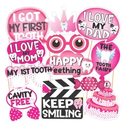 Wobbox First Tooth Decoration Items, I Got My First Tooth Decoration Items, First Tooth Celebration Pink Pack Of-14 image 5