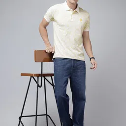 U.S. Polo Assn. Slim Fit Floral Printed Polo Collar Pure Cotton T-shirt image 2