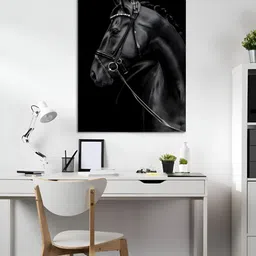 Craftnest creations Black Single Piece Canvas Birds and Animals Wall Paintings image 2