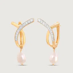 Mia by Tanishq 14k (585) Diamond Yellow Gold Earrings for Women image 4
