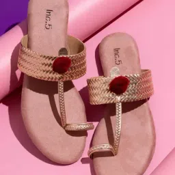 Inc.5 Women's Rose Gold Kolhapuri Sandals-picture-39