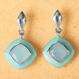 Mia by Tanishq Aqua Luxe Silver Drop Earrings-picture-37