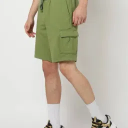 GAP Light Green Cotton Regular Fit Embroidered Shorts image 3