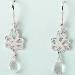 Mia by Tanishq Crystal Glow Silver Drop Earrings-picture-27