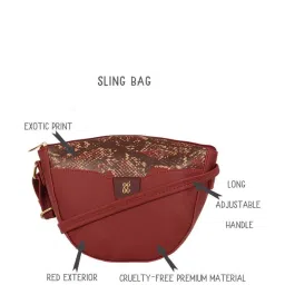 Baggit Maroon Printed Medium Sling Handbag image 5