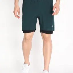 Chkokko Green & Black Regular Fit Shorts-picture-40