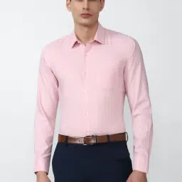 Peter England Pink Cotton Slim Fit Shirt-picture-30