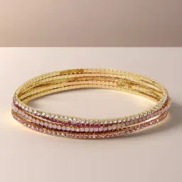 Accessorize London Pink Golden Bracelets for Women-image-39