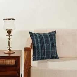 Fabindia Home Printed Black & Indigo Cotton Cushion Cover-picture-27