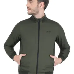 Monte Carlo Green Regular Fit Mock Collar Jacket-picture-35