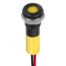 RS PRO Yellow Panel Mount Indicator 12V DC, Mounting Hole Size 8 mm, Termination Type Lead Wires, IP Rating IP67, Model No 2494315-picture-21