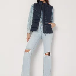 Vero Moda Navy Regular Fit Puffer Jacket image 4