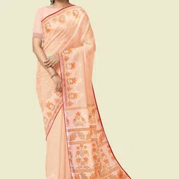 The Chennai Silks Floral Printed Pure Cotton Gadwal Saree-image-42