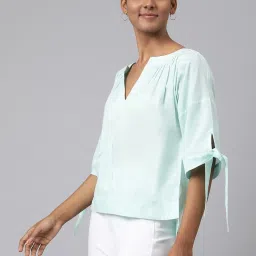 Fabindia Blue Cotton Printed Top image 3