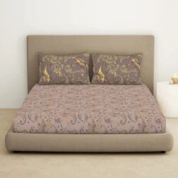 Spaces Abstract Purple 144 TC Cotton King Bedsheet With 2 Pillow Covers-picture-30