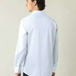 Ad By Arvind Blue Cotton Regular Fit Striped Shirt image 2