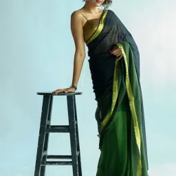 Suta Green Saree Without Blouse image 5