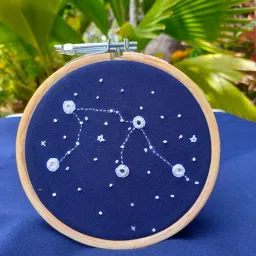 Okhai Wanderlust Hand Embroidered Hoop - Set of 1 image 1