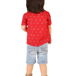 Fabindia Kids Red Printed Shirt image 2