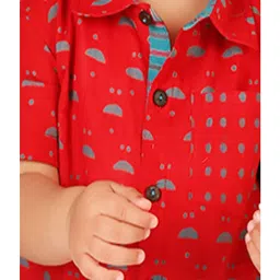 Fabindia Kids Red Printed Shirt image 4