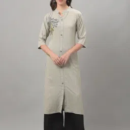Dollar Missy Grey Embroidered Straight Kurta-picture-10