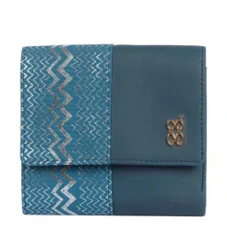 Baggit Blue Printed Tri-Fold Wallet for Women image 1