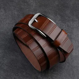 LOOPA Men Textured Leather Formal Belt image 3