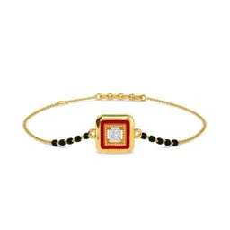 Kisna Diamond & Gold Jewellery Abella 14k Gold & Diamond Mangalsutra Bracelet for Women-image-84