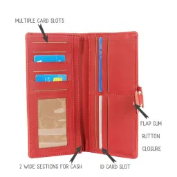 Baggit Red Textured Bi-Fold Wallet for Women image 3