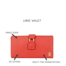 Baggit Red Textured Bi-Fold Wallet for Women image 5