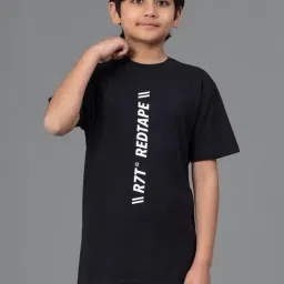 Red Tape Kids Unisex Black Cotton Printed T-Shirt-picture-35