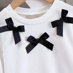 LULU & SKY Girls Striped Bow Accent Skirt & Sweatshirt image 5