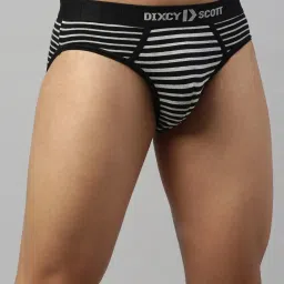 Dixcy Scott Maximus Black Regular Fit Striped Briefs image 4