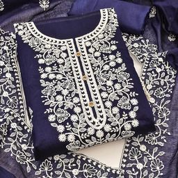 SAINOOR Embroidered Semi-Stitched Dress Material-picture-11