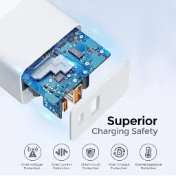 unigen audio UNIGEN 20W Dual Port USB & Type C PD Adapter for iPhone 13, 12, 11 Pro (White) image 4