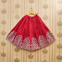 Helene Girls Embellished Sequinned Semi-Stitched Lehenga & image 3