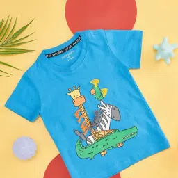 Pantaloons Baby Dresden Blue Cotton Printed T-Shirt-image-70