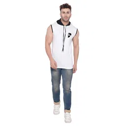 BEYOU FASHION Hooded Sleeveless Slim Fit T-shirt image 4