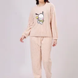 Stem Rope Women Pink Wool Blend Solid Night suits-picture-36