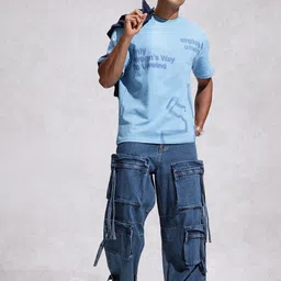 WROGN Men Baggy Fit Light Fade Jeans image 2