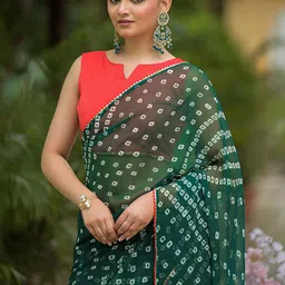SANISA Bandhani Pure Georgette Saree image 5