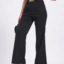 glitchez Women Chain Detail Wide Leg Trousers-image-86